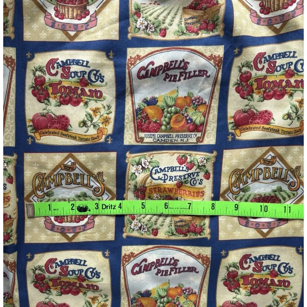 VTG 2001 Campbell Soup Labels Concord Fabrics Cotton Fabric (78x42) 2+ Yards